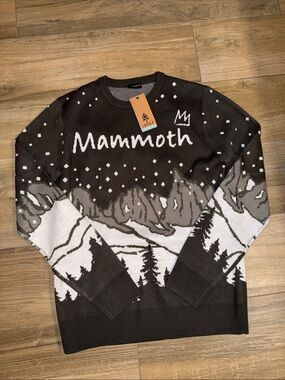 Locale NWT Mammoth Mountain Scenic Crewneck Sweater - Black/Gray/White